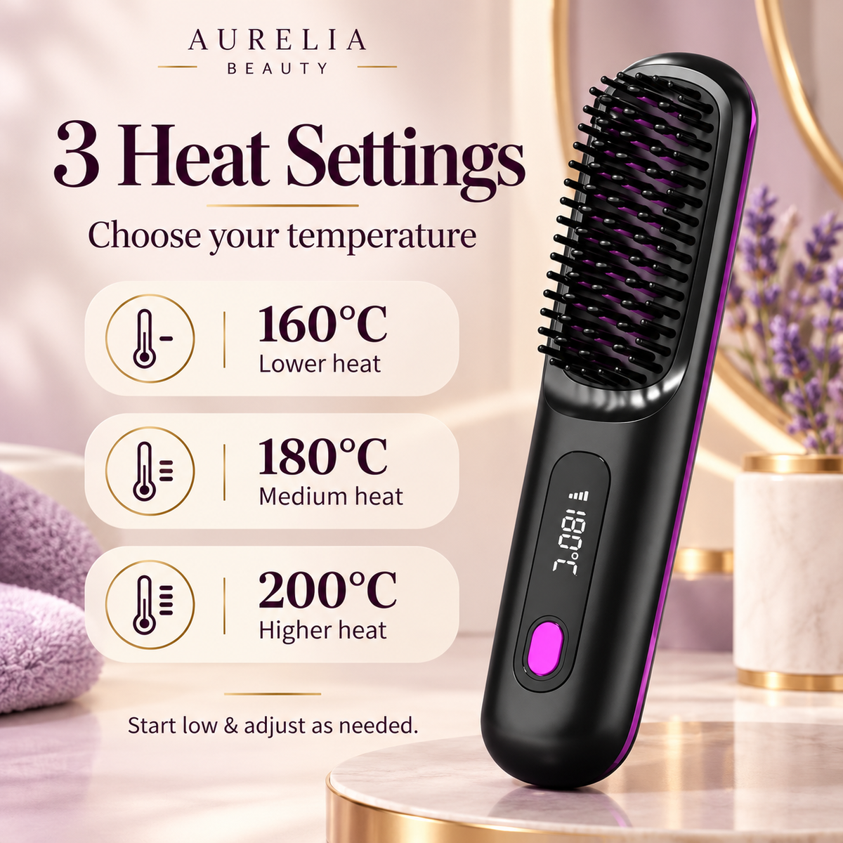 Aurora Sleek™ Cordless Straightening Brush